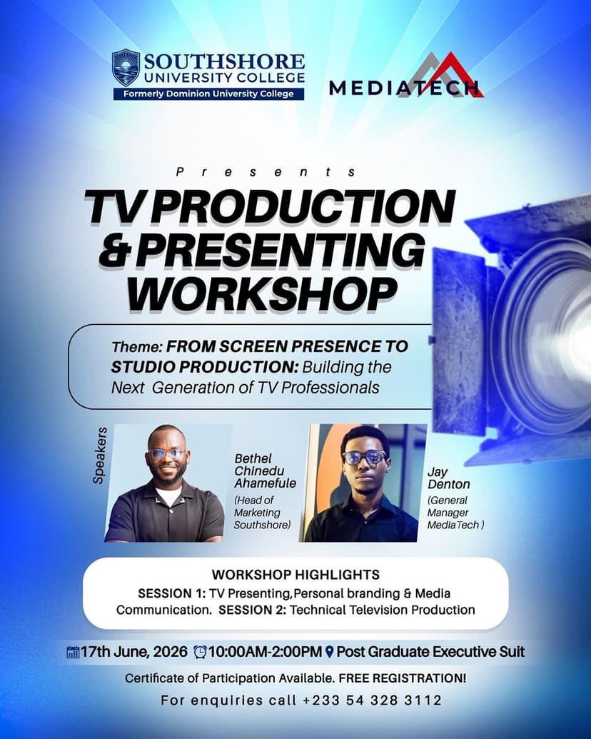 Southshore University College Hosts TV Production and Presenting Workshop