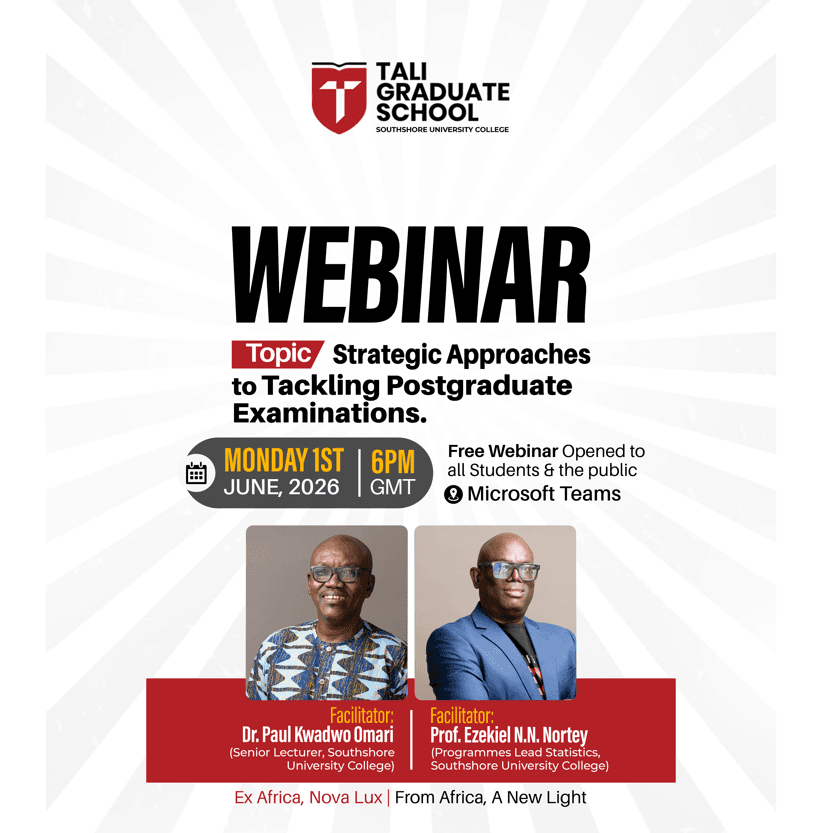 TALI Graduate School to Host Webinar on Strategic Approaches to Tackling Postgraduate Examinations