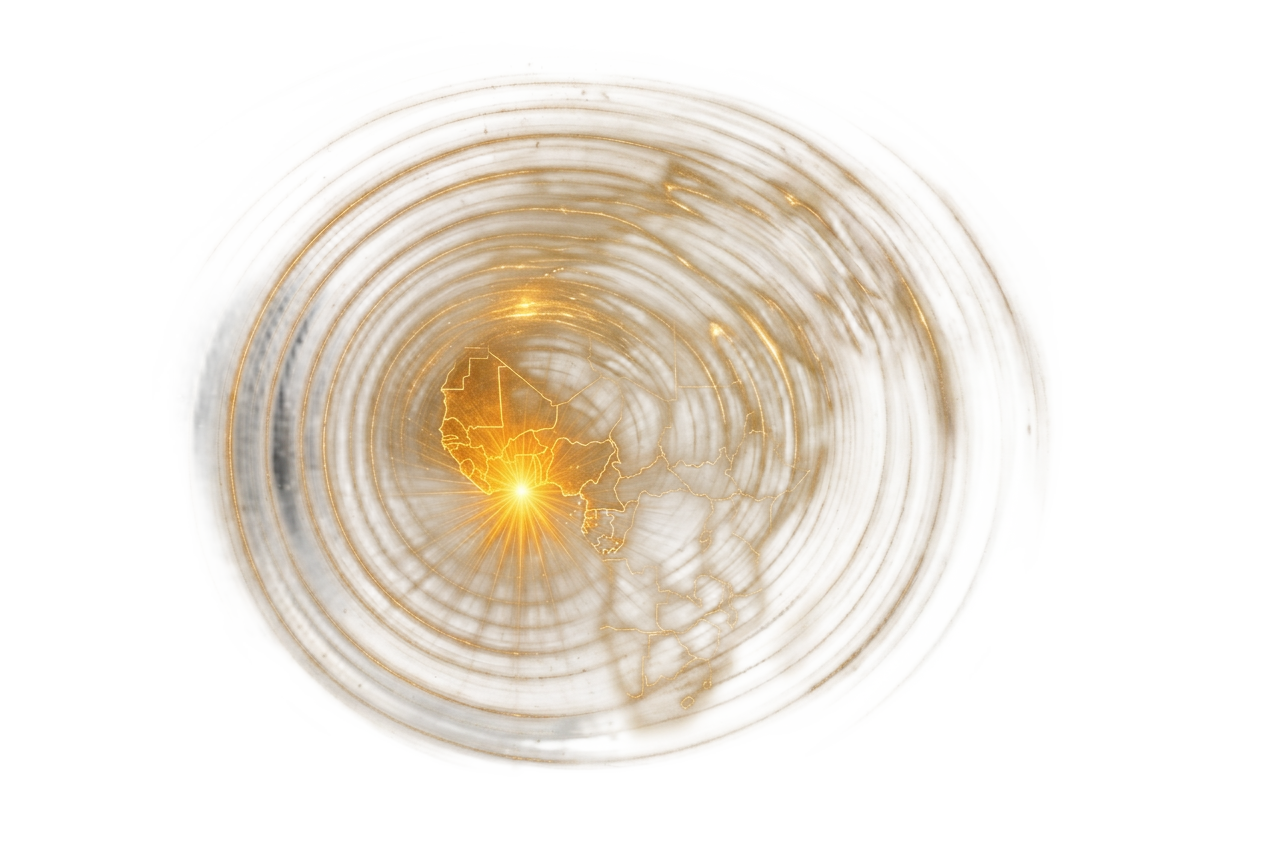 Motto illustration: ripples of light radiating outward